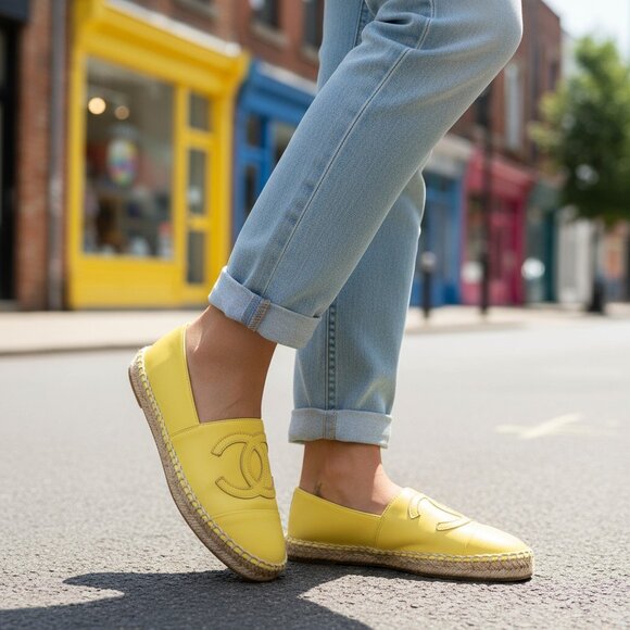 Chanel Yellow  Espadrilles - Picture 2 of 9